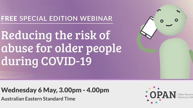 Reducing the risk of abuse for older people during COVID-19