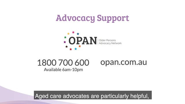 Aged care advocacy explainer English with Greek Italian Chinese and Vietnamese