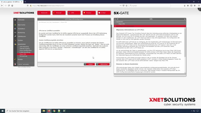 SX-GATE – Konfiguration-Tutorial – IPSec-VPN