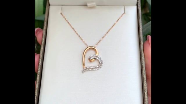 Rose Gold and Diamond Double Heart Necklace, 1ctw (only $795)