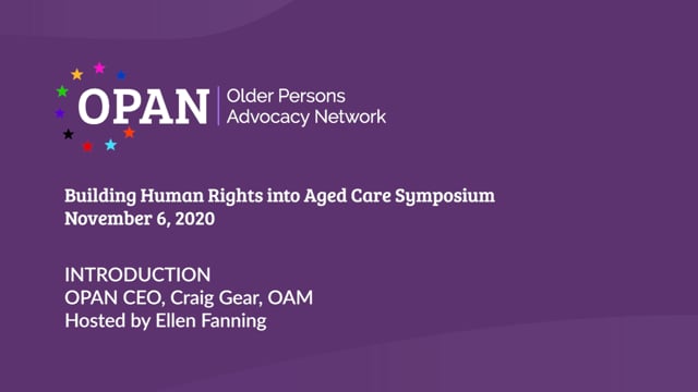 Building Human Rights into Aged Care Symposium – Introduction