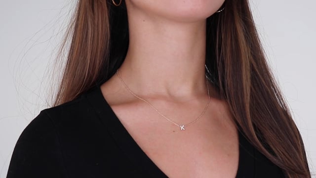 Petite Pave Initial Pendant - Video