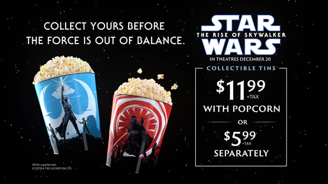 AMC — Rise of Skywalker Popcorn Tins