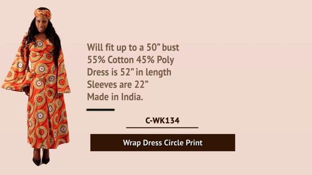 Wrap Dress Circle Print - Women's Dresses-African Fashion