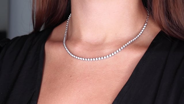 Bezel Set Diamond Tennis Necklace - Video