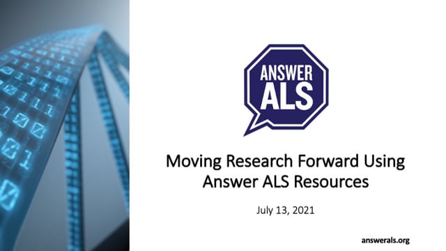 Moving research forward using Answer ALS resources Screen Grab
