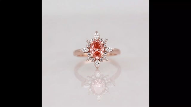 14K Rose Gold and Pink Diamond Engagement Ring - .45ct Pink Diamond