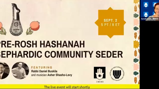 Pre-Rosh Hashanah Sephardic Community SEDER