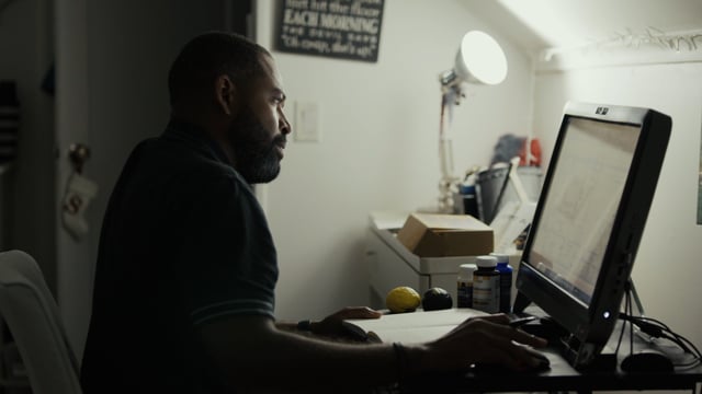 Frame from a Natural Stacks testimonial film