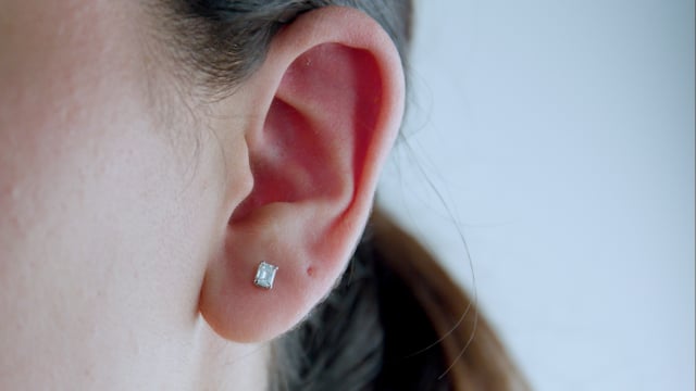 Emerald Cut Diamond Studs - Video