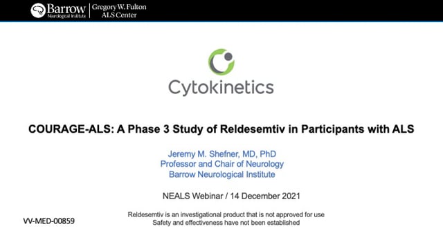 Courage ALS, a Phase 3 Trial of Reldesemtiv in ALS Screen Grab
