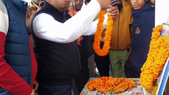 भनैल गांव में सुभाष चंद्र बोस की बनाई गई जयंती