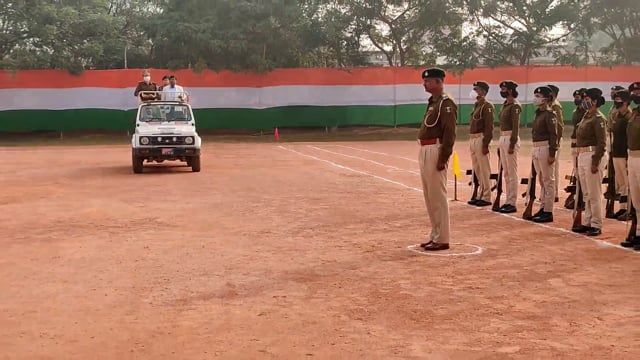 गणतंत्र दिवस समारोह का फूल ड्रेस परेड का किया गया रिहर्सल