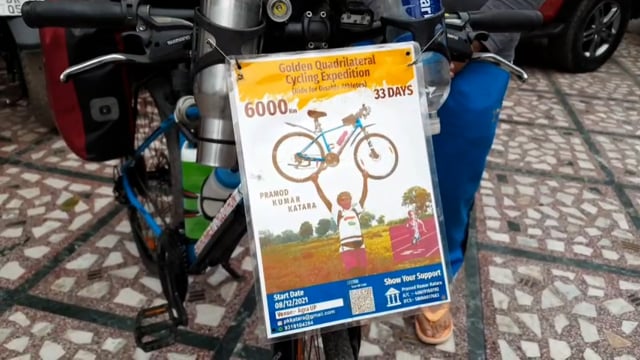 दिव्यांग एथलीटों की सहायतार्थ 6000 किलोमीटर की साइकिल यात्रा पर निकले आगरा के साइकलिस्ट औरंगाबाद पहुंचे