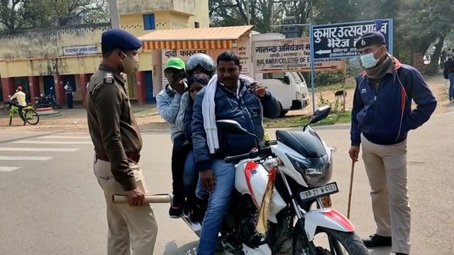 चंडी में चलाया गया वाहन जांच अभियान, दो वाहनों से दो हजार का काटा गया चालान