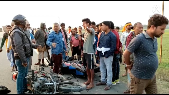 दो मोटरसाइकिल सड़क हादसे में चाचा भतीजे की मौत,