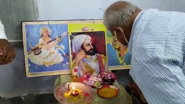 किरन्दुल सरस्वती शिशु मंदिर में मनाई गई छत्रपति शिवाजी महाराज की जयंती