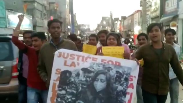 लावण्या को न्याय दिलाने हेतु विद्यार्थी परिषद् ने निकाला कैंडल मार्च