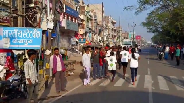 रविवार को शेखपुरा में सम्राट मैराथन दौड़ का हुआ शुभारंभ।