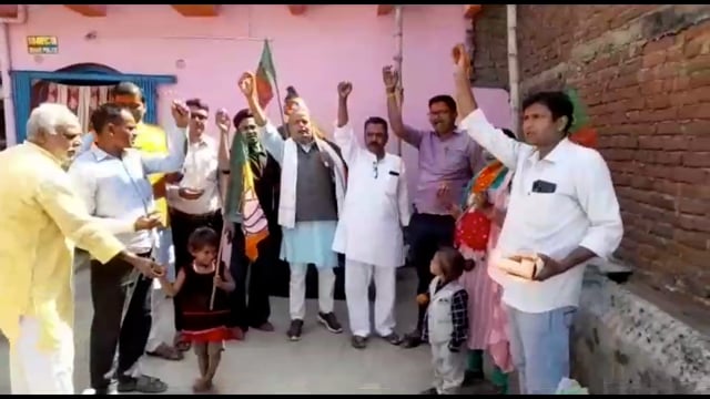 चार राज्यों में भाजपा की जीत पर भाजपा में जश्न का माहौल,हर-हर मोदी घर-घर मोदी से गुंजा स्थल