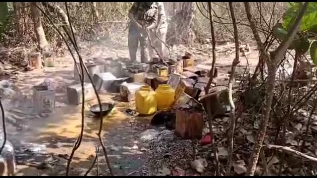 शुक्रवार को उत्पाद और एल टी एफ की टीम ने संयुक्त छापेमारी कर नष्ट किया जावा महुआ l