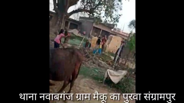 थाना नवाबगंज पुलिस नम्बरी जमीन पर जबरन करवा रही निर्माण पीड़ित पक्ष ने लगाया आरोप, मामला ग्राम संग्रामपुर मैकू का पुरवा