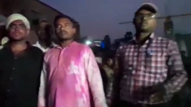 रफीगंज में निकाली गई राधा कृष्ण की झांकी।