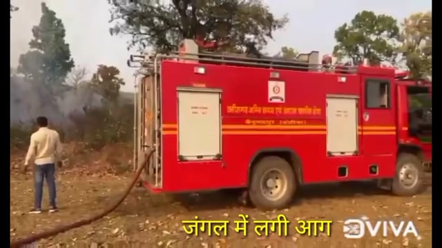 चरचा जंगल में लगी आग अग्निशमन अधिकारी व कर्मचारी ने पाया आग पर काबू