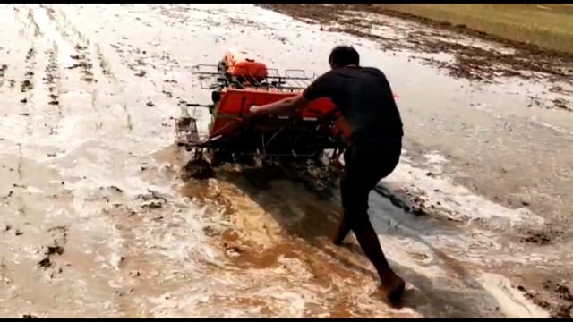 पैडी ट्रांसप्लांटर मशीन का किया गया प्रदर्शन