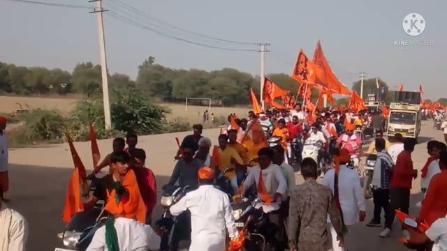 मांगरोल के मंडी प्रांगण से हिंदू नव वर्ष के आगमन पर स्थानों से निकाली रैली