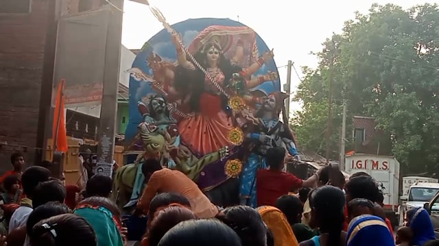 थरथरी प्रखंड में विसर्जन के साथ चैती मां दुर्गा की अंतिम विदाई

