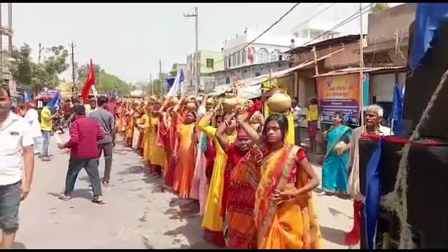 अमरपुर : भगवान शनि देव की मूर्ति के प्राण प्रतिष्ठा को लेकर निकाली गई कलश शोभा यात्रा l