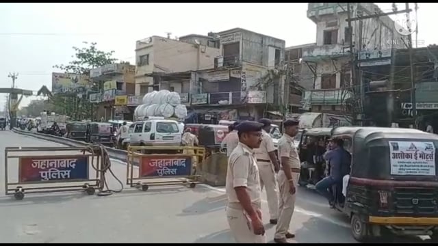 जहानाबाद में ईद को लेकर ईदगाह के समीप सुरक्षा के किये गए व्यापक इंतेजाम,पुलिस बल तैनात।