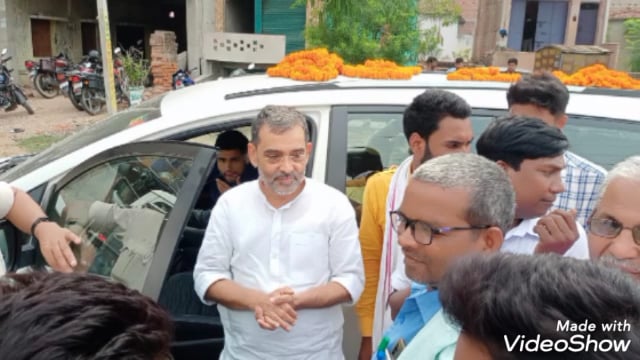 सिकंदरा पहुंचने पर कुशवाहा समाज ने उपेंद्र कुशवाहा का किया स्वागत