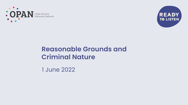 Reasonable Grounds and Criminal Nature