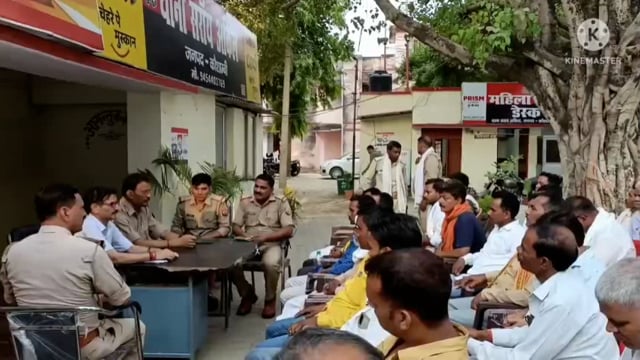 भर्ती अग्निपथ विरोध को लेकर थाना सराय अकिल में की गई प्रधानों की बैठक