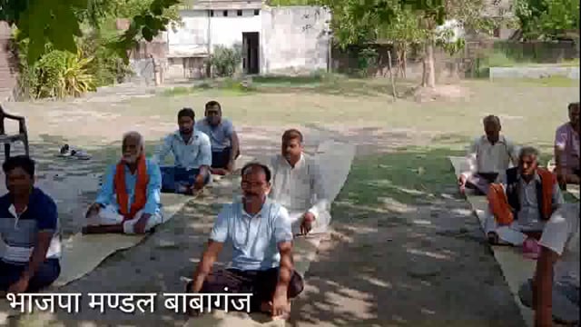 भाजपा मण्डल बाबागंज सरस्वती शिशु मंदिर में विश्व योग दिवस पर किया योगा, करें योग रहे निरोग