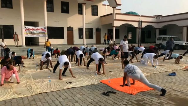 बहराइच अंतर्राष्ट्रीय योग दिवस पर पयागपुर तहसील में तहसीलदार व अन्य कर्मचारियों ने किया योगा