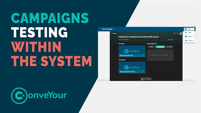 Testing Your Course or Campaign