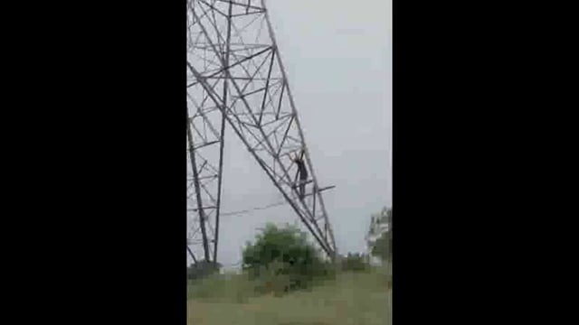 डोडियारा गांव में हाईटेंशन बिजली के खंभे पर चढ़ा मंदबुद्धि युवक पुलिस ने समझा-बुझाकर उतारा नीचे