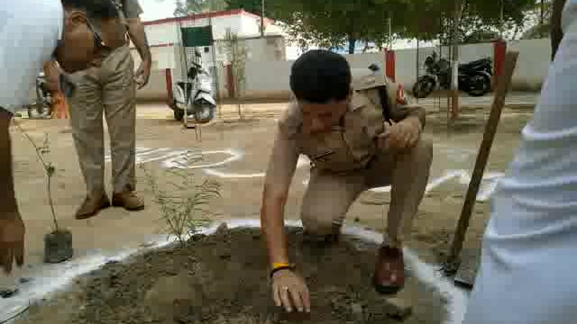 उरई तहसील के ग्राम सोमई में कमिश्नर झांसी ने डीएम-एसपी के साथ किया वृक्षारोपण