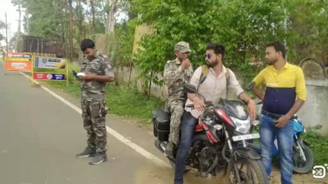 यातायात पुलिस ने गांडेय में चलाया वाहन चेकिंग कर