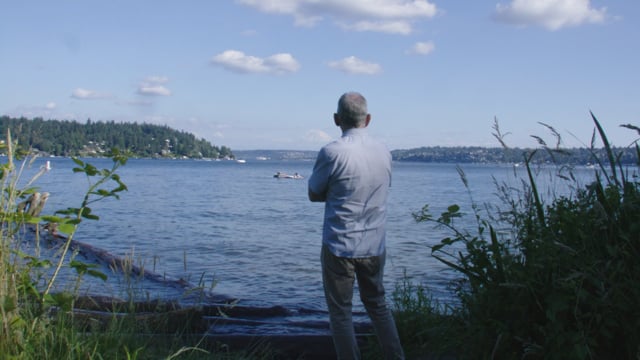 Frame from a service business testimonial film