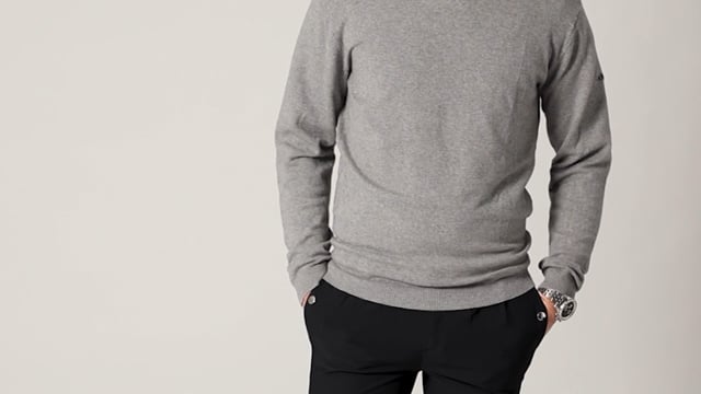 GREY - LM MENS CREW NECK JUMPER