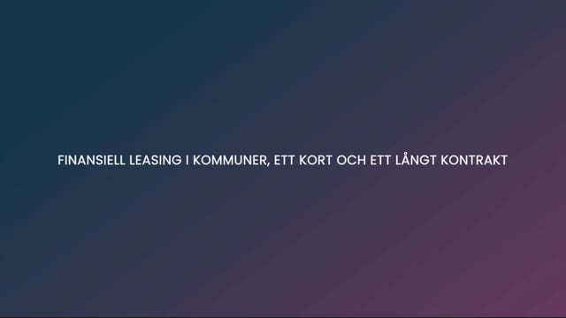 Financial leasing in municipalities, a short and a long contract