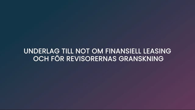 Supporting data for financial leasing notes