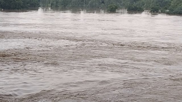 औरैया जिले में खतरे के निशान से 5 मीटर ऊपर बह रही है यमुना, दर्जनों गांव बाढ़ से घिरे