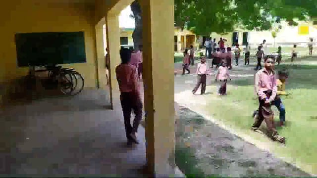 कम्पोजिट विद्यालय रामपुर दाबी मे बच्चे खेल रहे गिट्टी व अन्य खेल, कुछ घूम रहे गाँव में
शिक्षक को लगी गर्मी ज्यादा