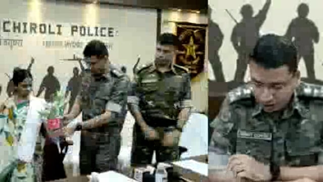 जिला पोलीस अधीक्षक अंकित गोयल यांच्या समोर दोन नक्षलीने केले आत्मसमर्पण 