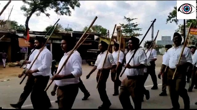 आर एस एस के द्वारा निकाला गया रैली घड़ी चौक तक मानस भवन में हुआ कार्यक्रम